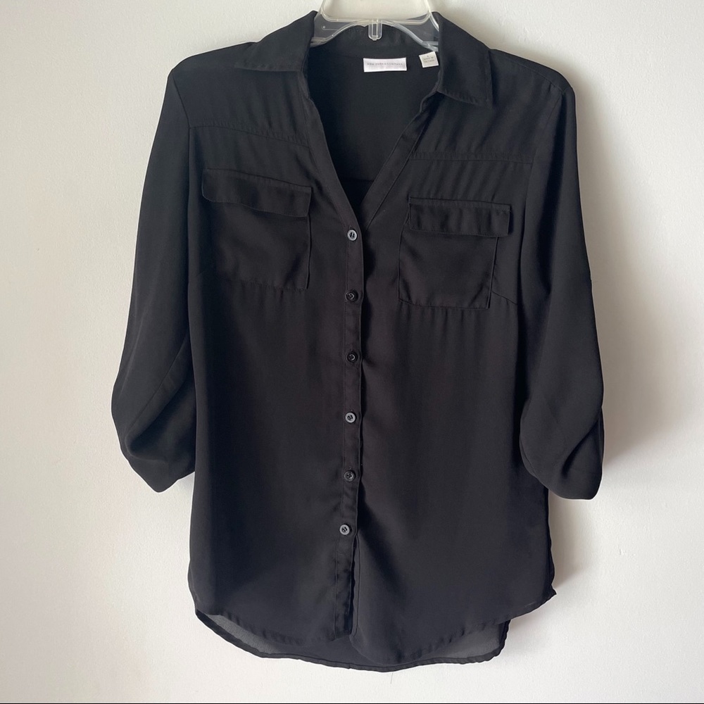 2/$10 New York & Company Button Down Blouse - S